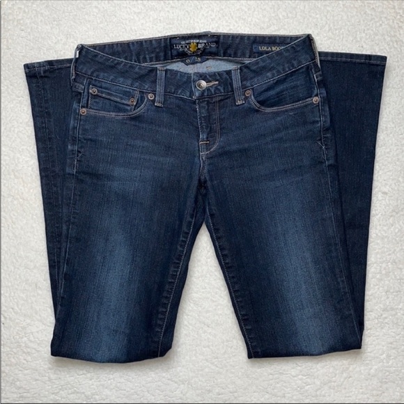 Lucky Denim Jeans Dark Lola Boot Size 25 x 30 1/2 - Picture 5 of 11